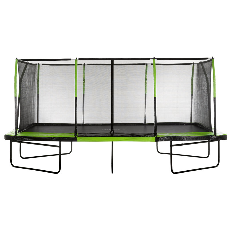Machrus Upper Bounce - Mega 10' X 17' Gymnastics Style, Rectangular Trampoline - Green/Black