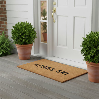 Apres Ski Black Doormat, 17"x29"