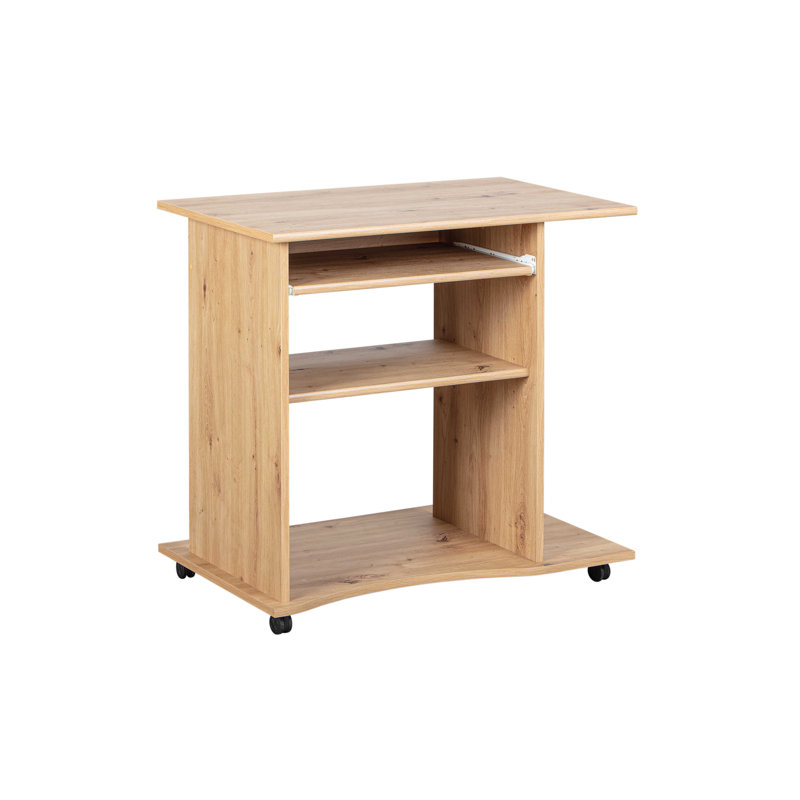 Leming Computer Desk with Keyboard Tray, Artisan Oak Imitation