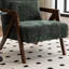 Fauteuil d'appoint rembourré en bois massif de chenille de style Mid-Century avec coussin supplémentaire Juriana-571463573