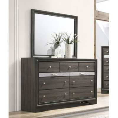 Commode 9 tiroirs avec miroir Naima