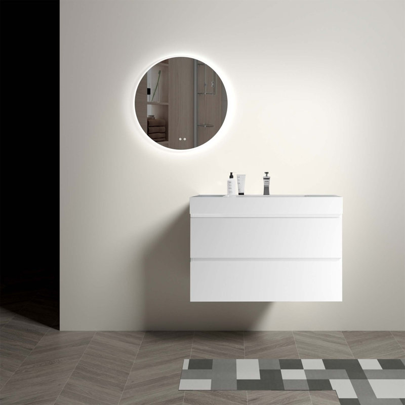 Ensemble de meuble-lavabo simple 35,8 po Schear, Blanc, Blanc