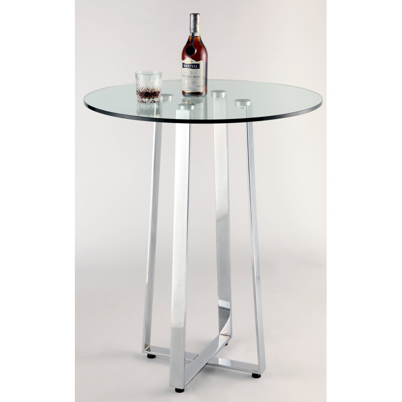 Round Glass Top Metal Base Dining Table