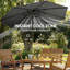 Parasol de patio moderne en porte-à-faux, polyester gris foncé, pour recevoir