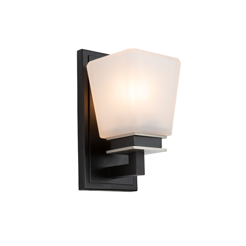 Éclairage pour meuble-lavabo à intensité variable à 1 lumière Ava-Mae, Blanc, Noir / Nickel brossé