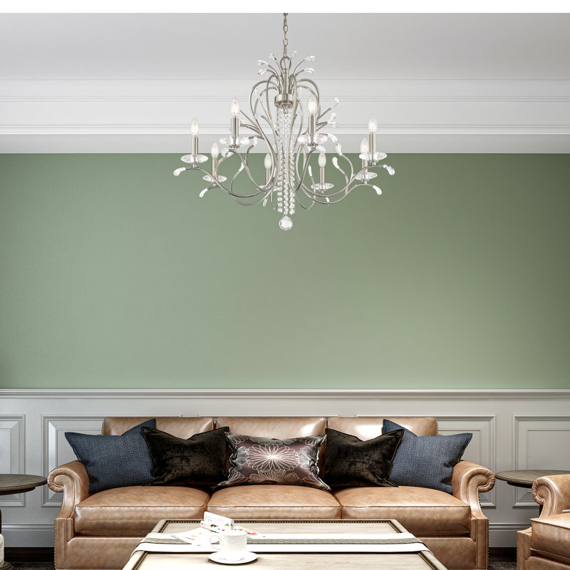 Everlea Candle Chandelier, Brushed Nickel, 4