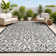 Deronte Vintage Filigree Textured Weave Light Gray/Black Indoor/Outdoor Rug