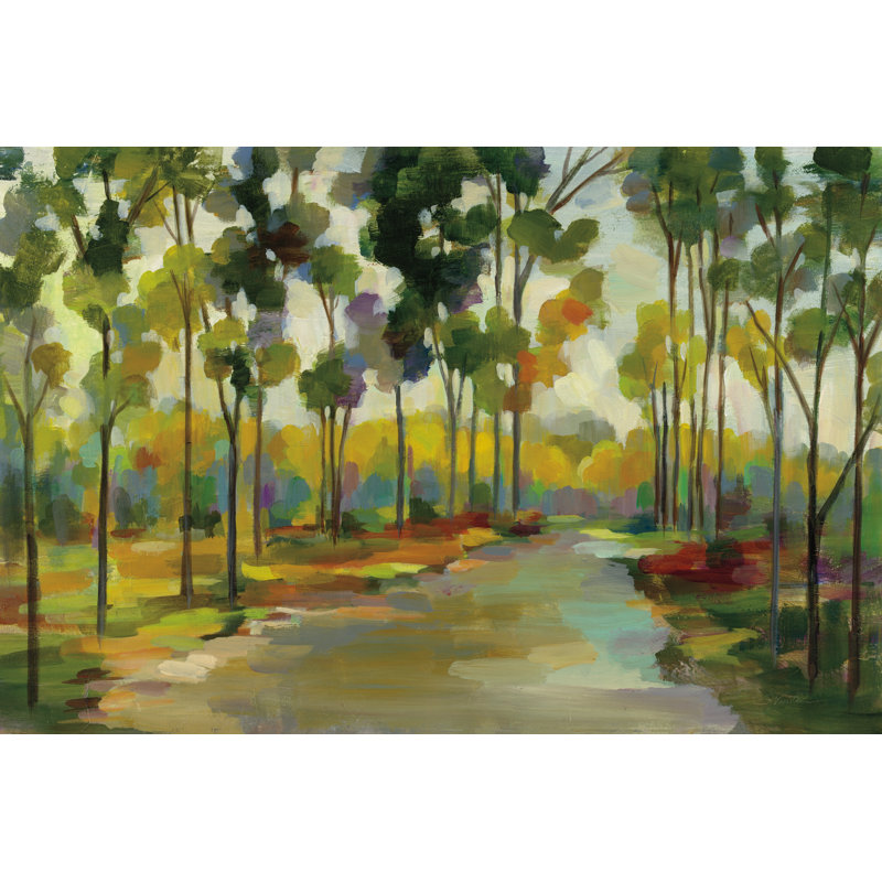 Path In The Forest Crop by Silvia Vassileva - Wrapped Canvas Painting, 81cm H x 122cm W
