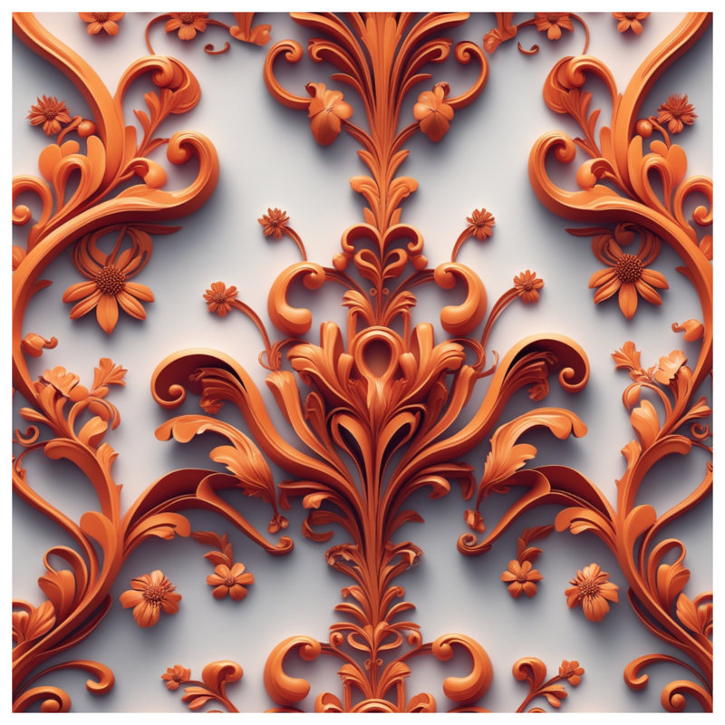 Couvertures ornées de fleurs oranges, L 50 po x H 60 po