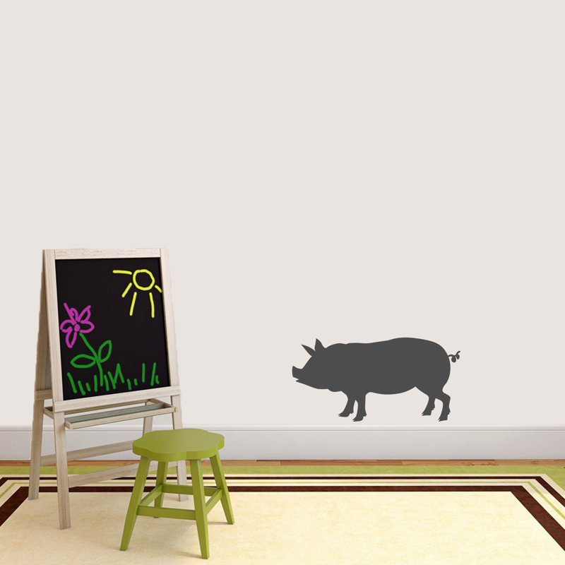 Adhésif décoratif cochon, Gris foncé