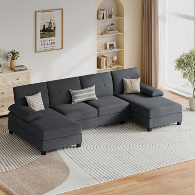 106.3" Upholstered U-Shaped Sectional Sofa