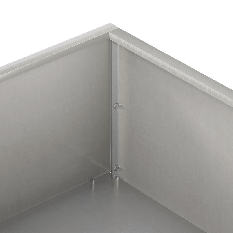 Planter Box, 20cm H x 100cm W x 100cm D, Stainless Steel