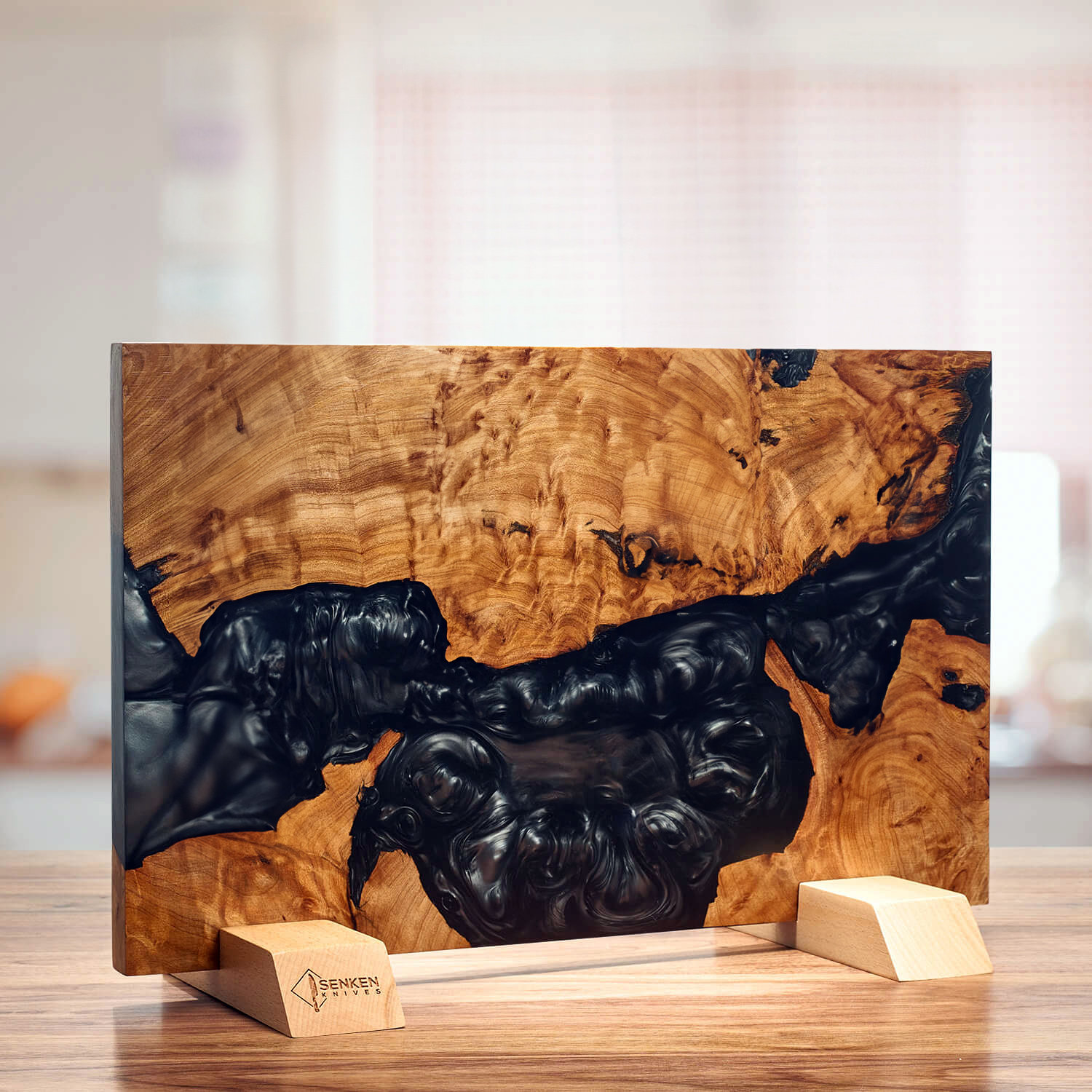 Senken Knives Extra Large Black Resin Knife Block Holds Up to 16 Knives Beautiful