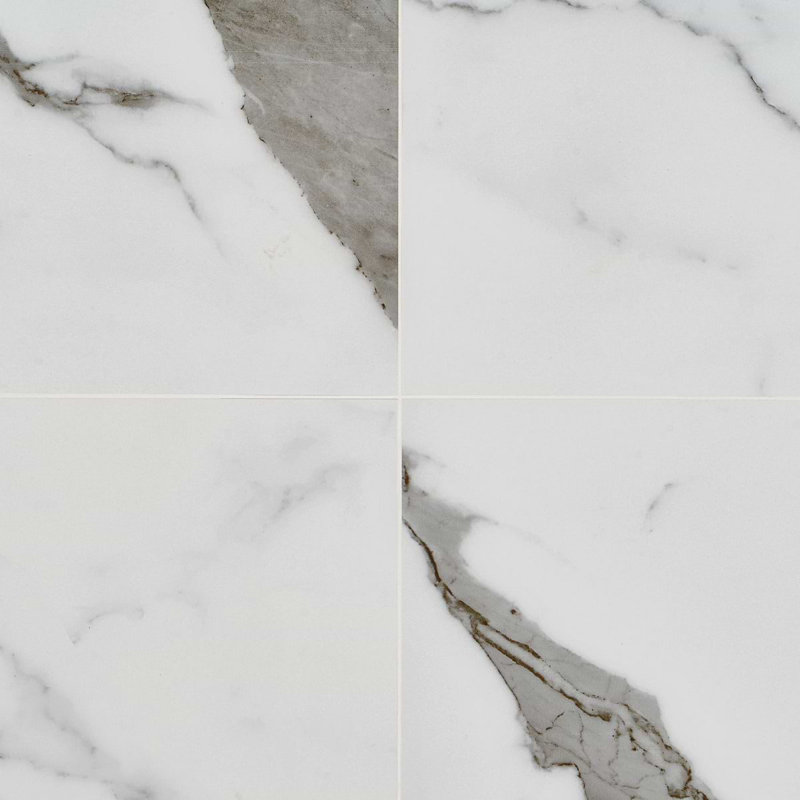 Dreamstone 12X24 Matte Porcelain Tile, Statuario Valley Matte
