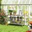2 Tier 110*50*75 cm Steel 1 Piece Potting Bench Silver with Storage Shelf