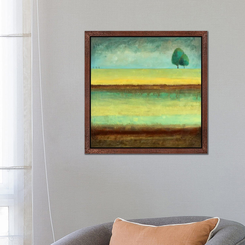 A Tree by Pablo Esteban - Floater Frame Painting on Canvas, 93.98 cm H x 93.98 cm W, Brown Framed