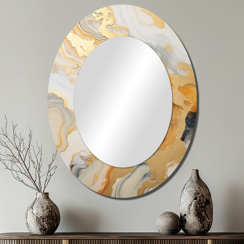 Miroir mural moderne doré et doré, 40 po x 30 po