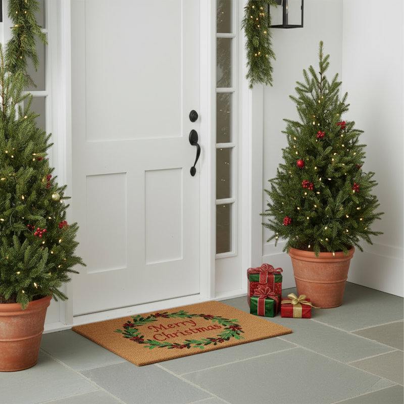 Kandace Non-Slip Christmas Outdoor Doormat