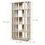 Bibliothèque ovale en bois ouverte, bibliothèque autoportante à cadre en panneau de fibres à densité moyenne, support de rangement à 5 niveaux facile à assembler pour le salon, décoration de bureau à domicile