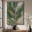 Abstrait botanique vert pour entrée - ensemble de 2 reproductions d'art murales encadrées sur toile 60 po x 20 po x 2 pièces, 60 po x 30 po x 2 pièces-2121622845-2121622844