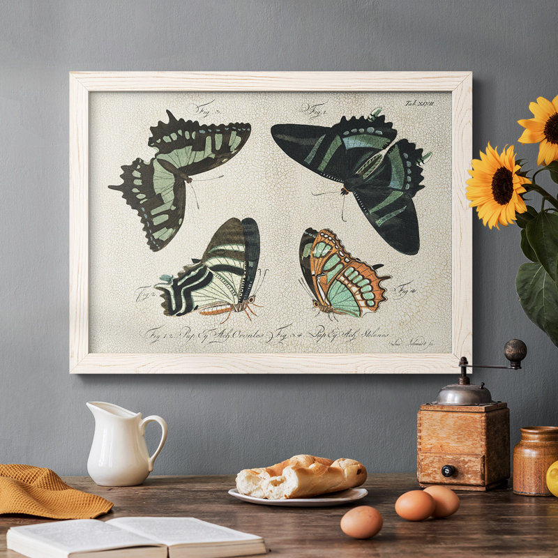 «Crackled Butterflies III», peinture sur toile encadrée, H 28 po x l 42 po x P 1,5 po, Blanc