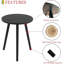 Small Round Modern Side Table - 16"D x 19.5"H Natural Walnut (Living Room/Bedroom/Office Small Spaces)-33922523