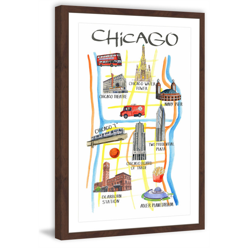 Chicago Architecture - Single Picture Frame Painting, 91cm H x 61cm W