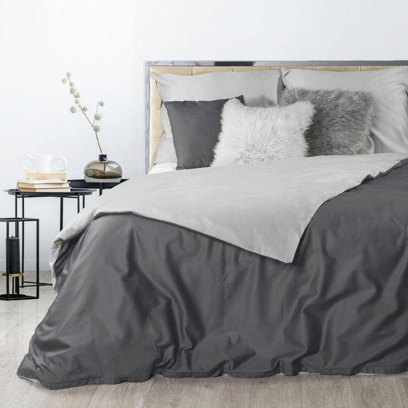 Getta Satin 1 Duvet Cover, 180 x 200cm - 2 Pillowcases (70 x 80 cm), White/Black