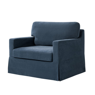 Cario 44"W Farmhouse Slipcovered Oversized Armchair