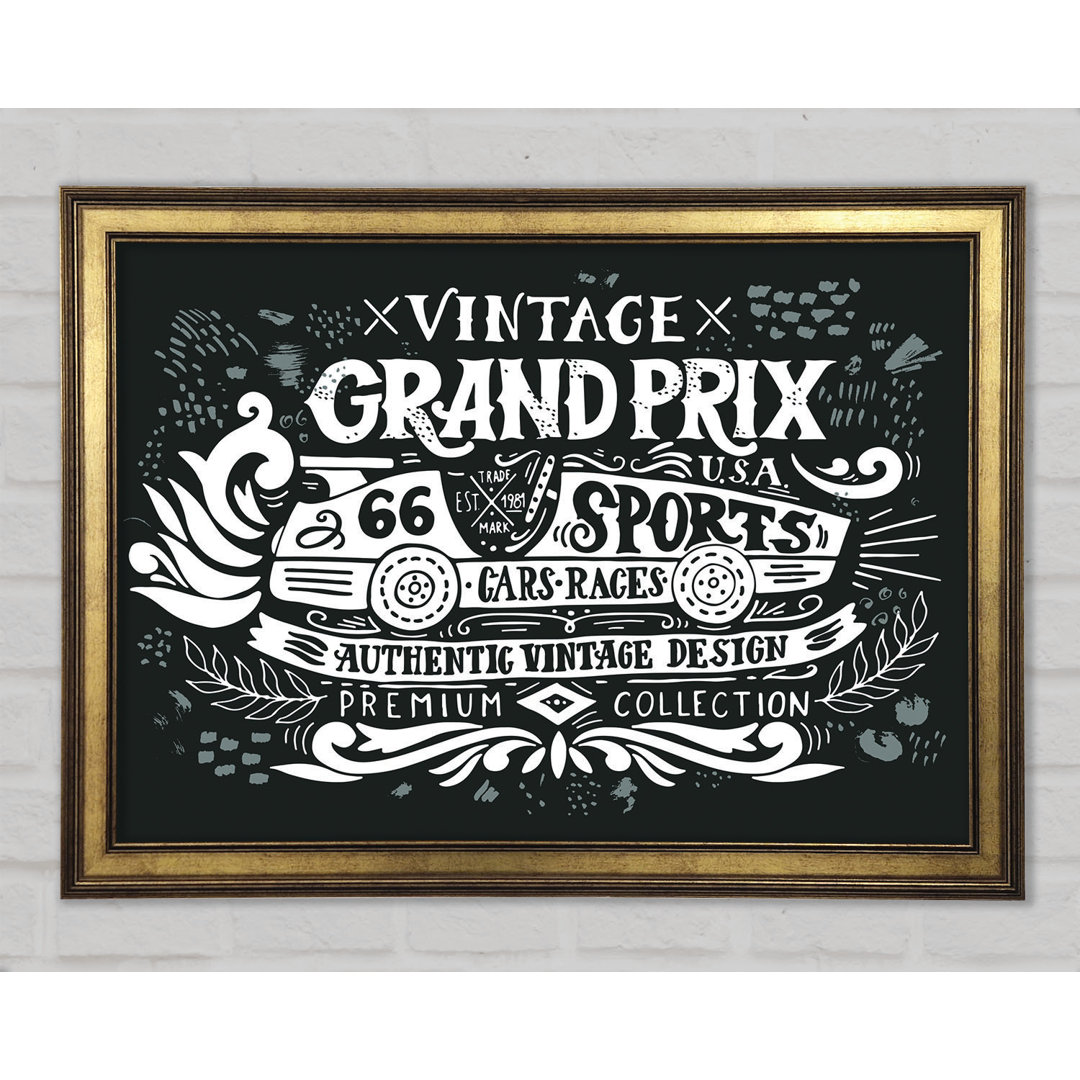 Vintage Grand Prix Type Gerahmter Druck