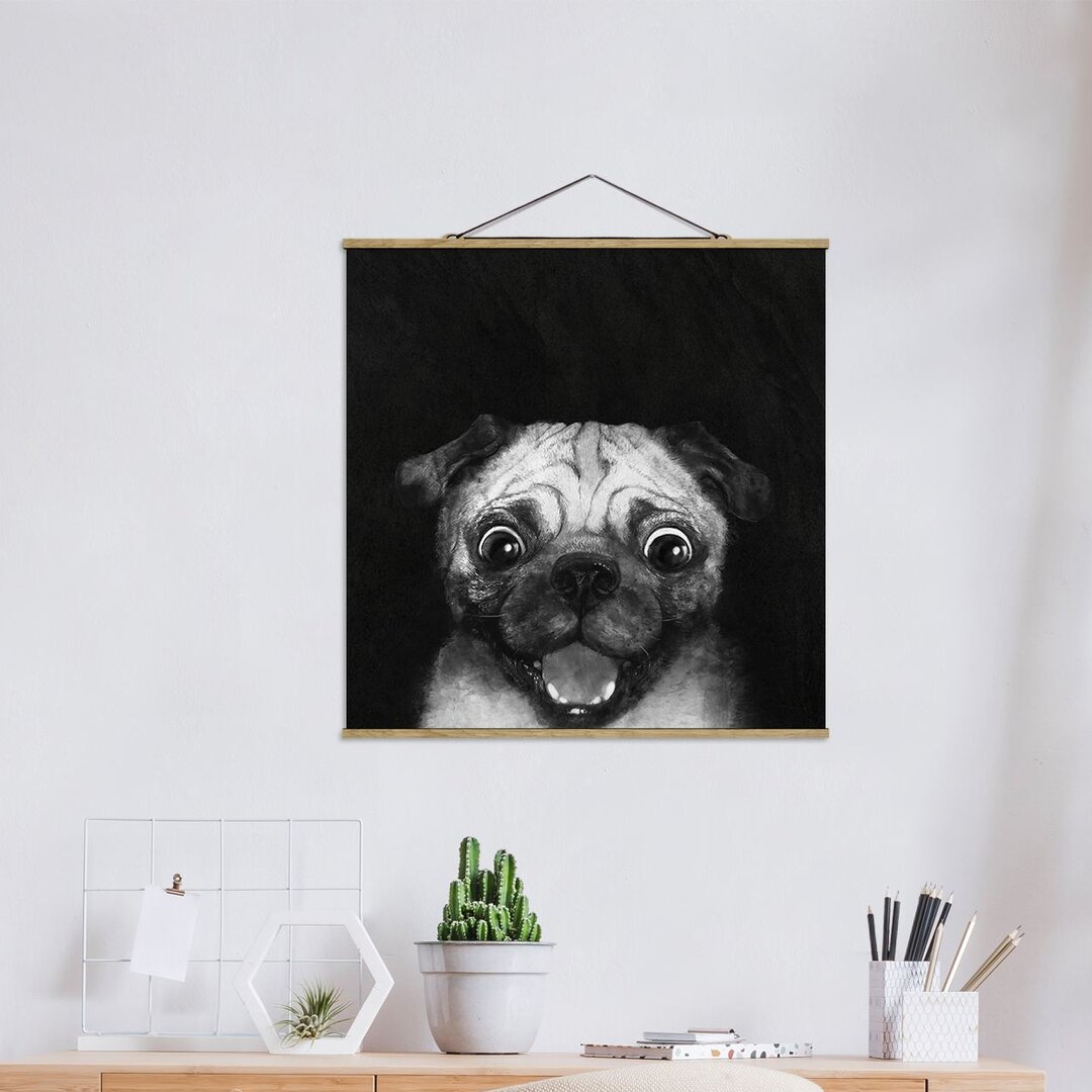 Stoffbild Dog Pug von Laura Graves