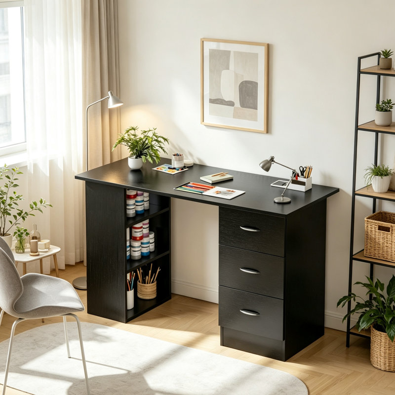 Particle Board / Chipboard Computer Desk, Black