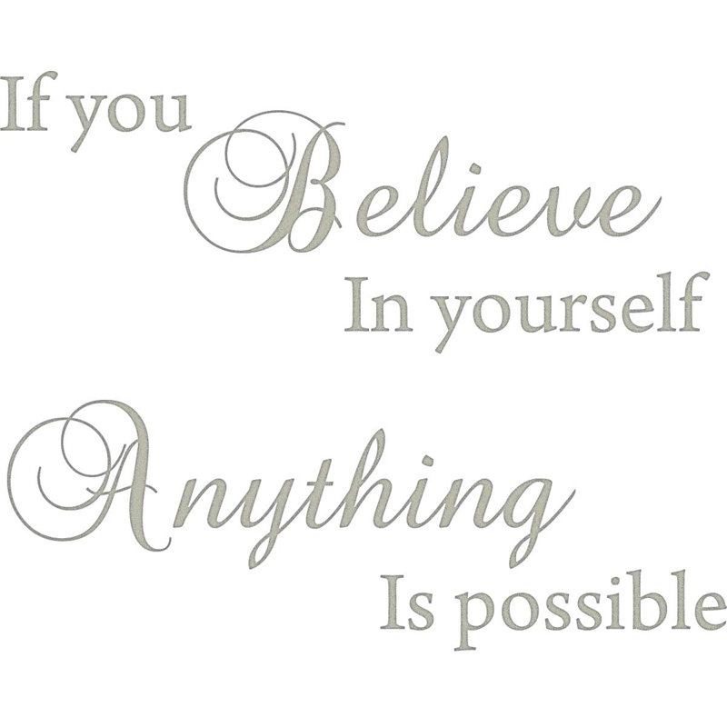 Adhésif décoratif «If you Believe in Yourself», tout est possible, H 16 po l 22 po, Argent