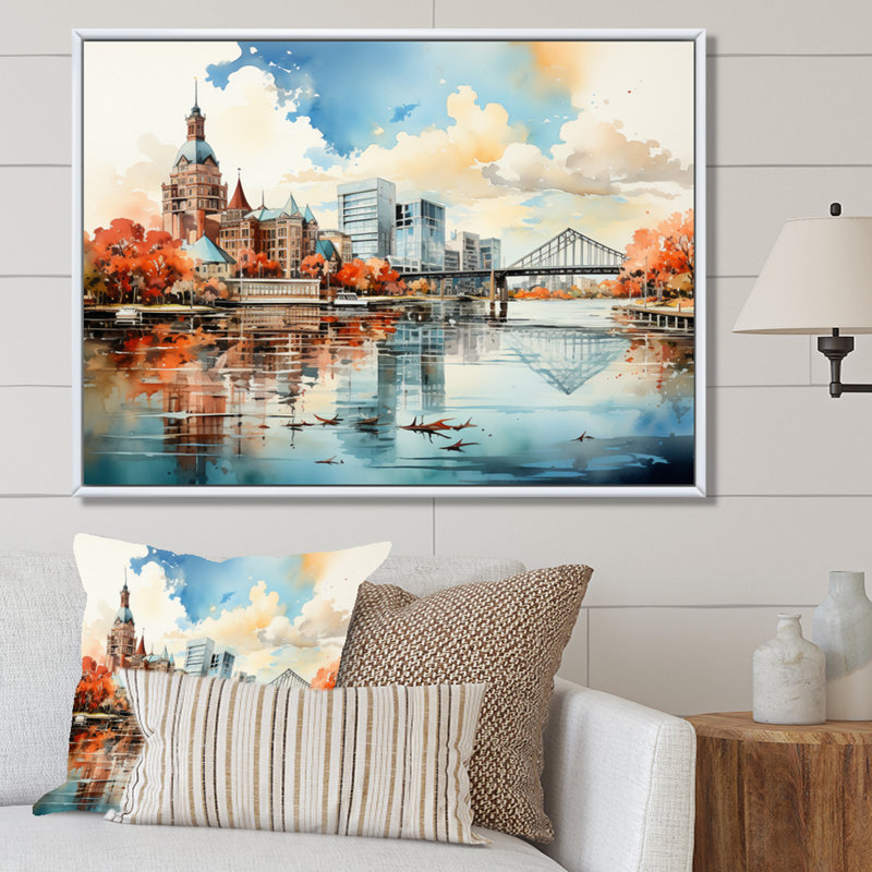 " Jacksonville Bay Florida IV ", White Floater Framed, 24" H x 32" W x 1" D