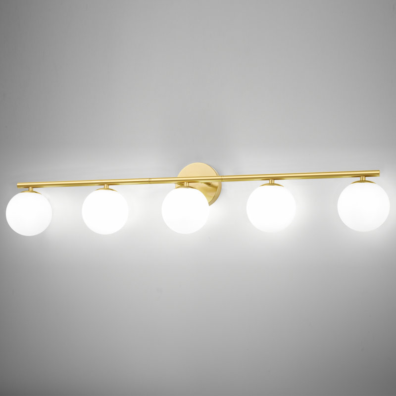 Éclairage pour meuble-lavabo à intensité variable Preisler, Gold, 5 Lights
