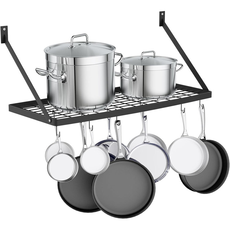 Support à casseroles de cuisine 30 po - Noir mat