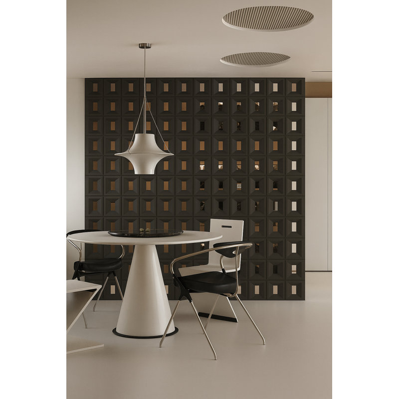 47" x 23.5" 3D PU Wall Panels – Hollow Grid Decorative Room Divider & Privacy Screen, Modern Accent Wall Tiles For Home & Commercial Use