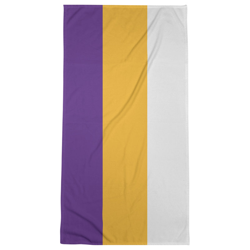 Cotton Blend Lightweight Bath Towel, Purple/Gold