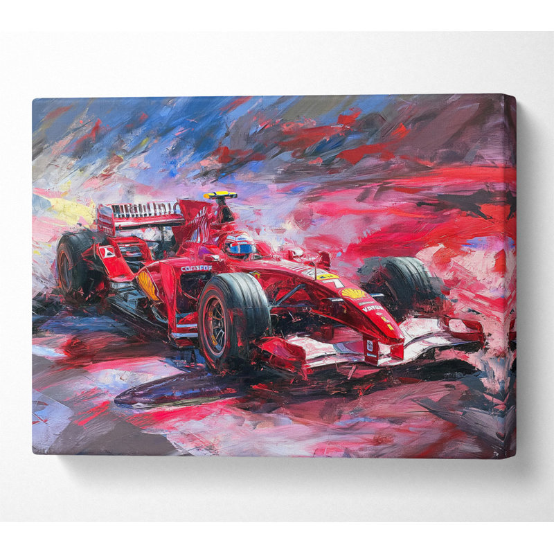 Formular One Race Car - No Frame Print on Canvas, 35.6cm H x 50.8cm W