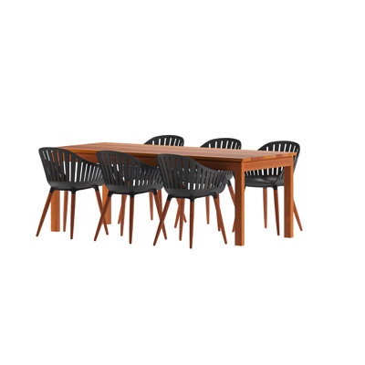 83" Eucalyptus Patio Dining Set