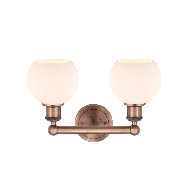 Cambria 2 - Light Dimmable Vanity Light, Matte White, Antique Copper