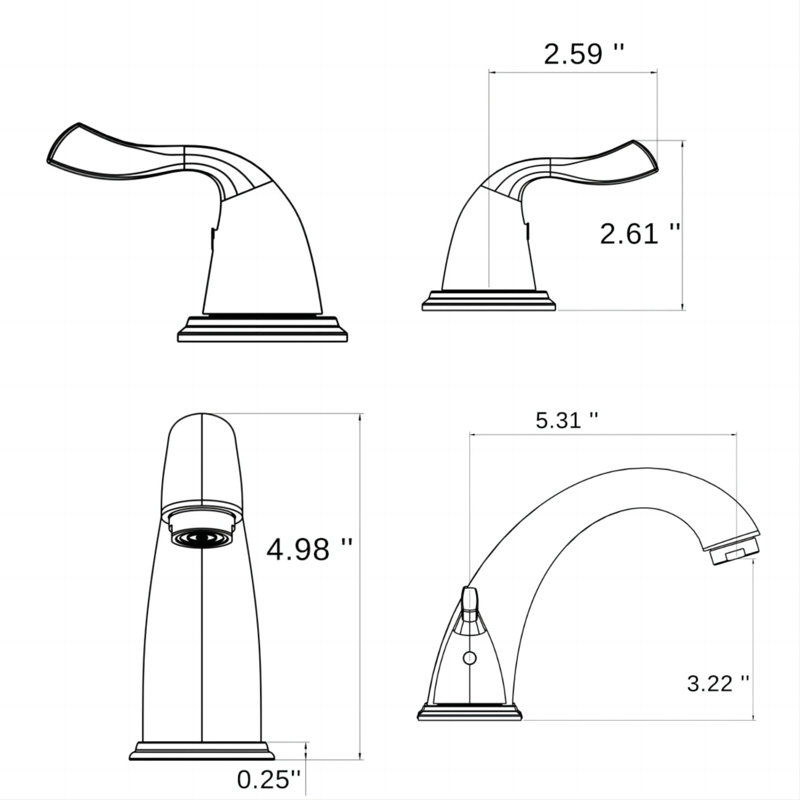 Robinet de salle de bain à large entraxe avec bonde, Nickel brossé