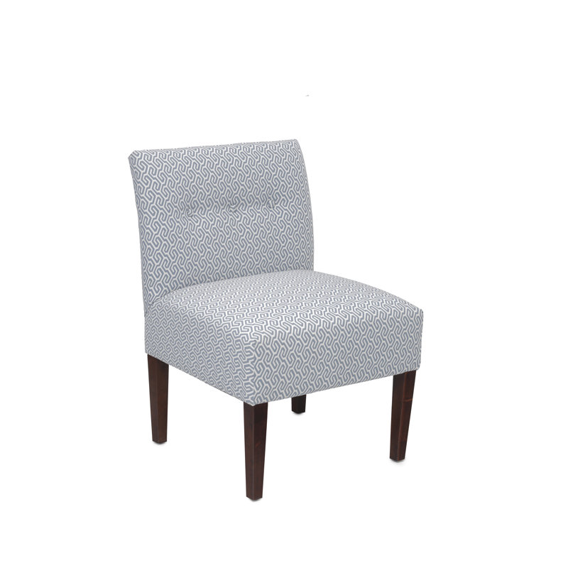 Lonara Upholstered Slipper Chair, Blue/Cream 100% Polyester