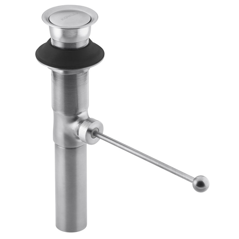 Premier Exposed 1.25" Pop-Up Bathroom Sink Drain With Overflow, Brushed Chrome, No