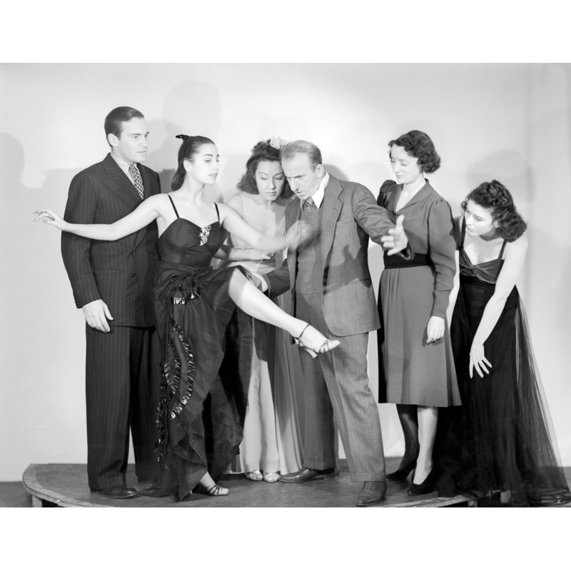 Jimmy Durante regardant une femme - photographie non encadrée, H 8 po x l 10 po