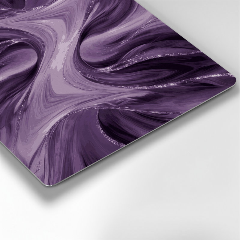 Abstrait paysage, art mural mauve en métal 66, H 16 po x l 16 po