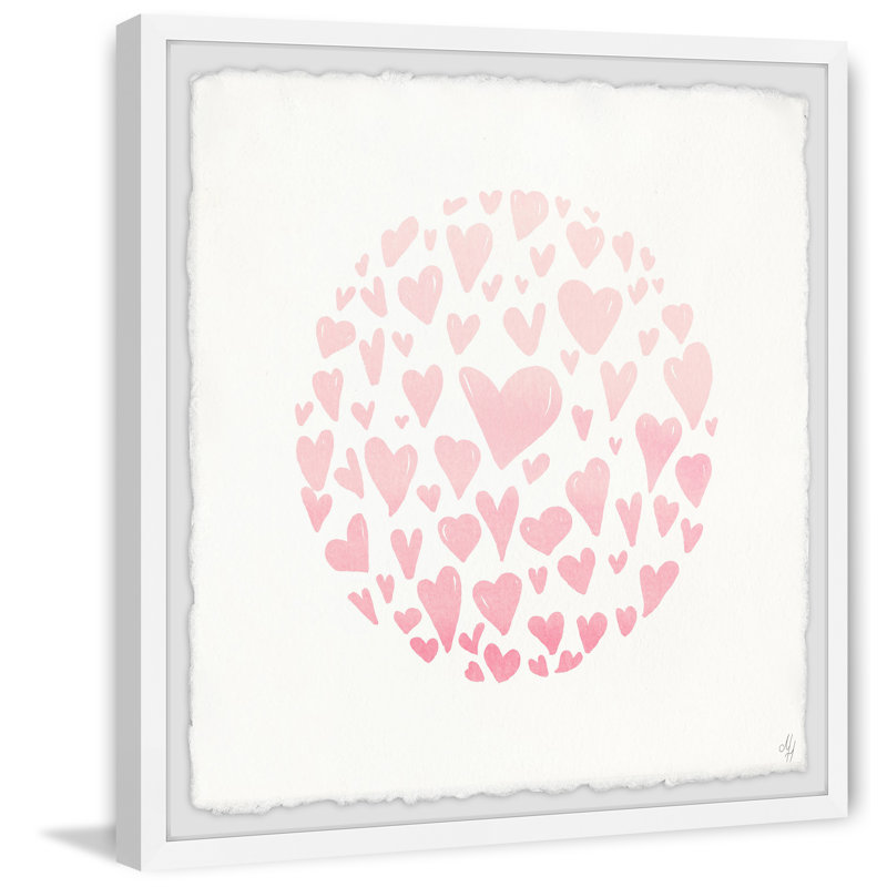 Dickson Dickson Pink Circle Hearts - Single Picture Frame Print, 41cm H x 41cm W