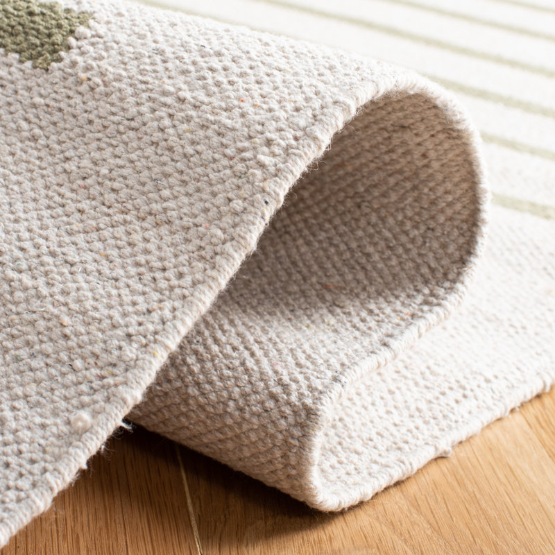Tapis rayé en coton tissé à la main Estuardo, Rectangle 8 pi x 10 pi