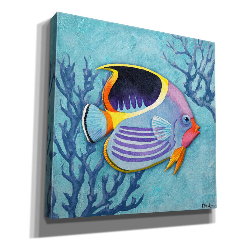 «Azure Tropical Fish I» par Paul Brent, H 37 po x l 37 po x P 1,5 po