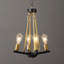 Lustre rustique industriel en fer noir et doré de style campagnard pour salle à manger-122425735